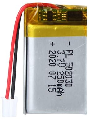 Uxney Batterie Li-Po lithium-ion 3,7 V 250 mAh 502030 avec connecteur 2P pH avec grille de 2,0 mm