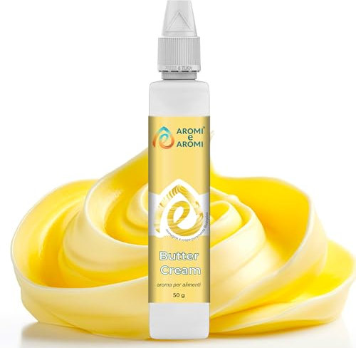 AROMI E AROMI | Aroma Crema al Burro - Aroma Alimentare in Gocce per Dolci da Forno, Torte, Yogurt, Gelato, e Liquori | Prodotto 100% Italiano (50ml)