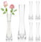 Winter Shore Großpackung Vasen Klein Tischdeko (6er-Pack) - Elegante Kleine Blumenvasen Tischdeko - Vintage Vasen Set - Kleine Vasen für Tischdeko - Rustikale Vasen Hochzeit Tischdeko