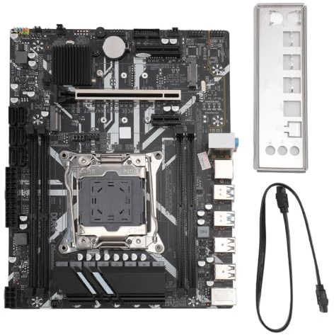 Dpofirs X99 LGA 2011-3 Motherboard, für E5 V3 V4, I7 58xx 68xx Serie, PC-Server-Motherboard, 4 X DDR4 DIMM, Integrierte Netzwerkkarte, 6 X SATA3.0, 4 X USB 3.0, 4 X USB 2.0