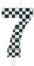 Racing Cars Birthday Candles with Black & White Stripes, Number 7 Cake Topper, Themed Party Decorations for Girls & Boys 7th Birthday