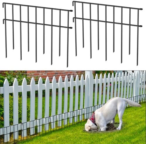 Animal Barrier Fence, 19 Pack 13 in(H) X 26.2 ft(L), No Dig Dog Fence Barrier, Rustproof Metal Rabbit Fence for Garden, Fence Gap Filler Panels for Dog Rabbits, Garden, Patio