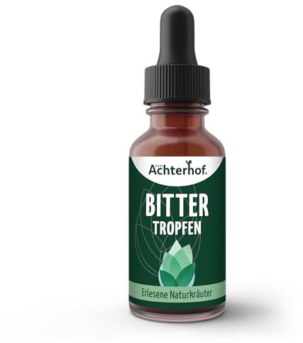 Bittertropfen 50 ml | hochdosierte Extrakte aus 6 wertvollen Kräutern | natürliche Pflanzenstoffe | ca. 50 Tagesdosen | vom Achterhof