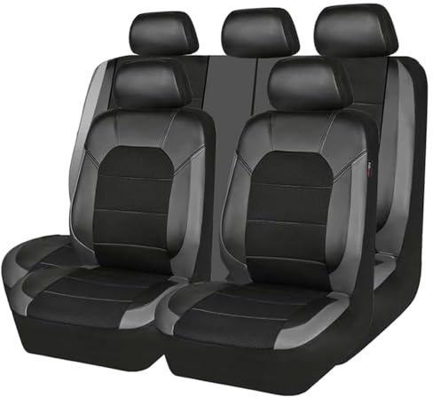 MNNGGGO 9 Stück Autositzbezüge,für Ford Mondeo MK5 2015-2023,Sitzbezug aus PU-Leder Komplett-Set mit Zubehör,D
