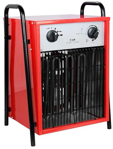 XMTECH Heizlüfter Elektroheizung 9kW 400V - Bauheizer Elektroheizer Heizstrahler Heizgeraet Heizgebläse, 3 Gangoptionen
