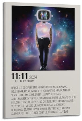 WEHWEGB Chris Brown Poster, Wandkunst, Vintage, Poster, dekoratives Gemälde für Schlafzimmer, Wohnzimmer, ästhetisches, elegantes Poster, 20 x 30 cm, Rahmenstil