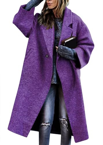 shownicer Trench Donna Cappotto in Lana a Maniche Lunghe Giacca Lunga con Bottoni Risvolto Cappotto Curvy Giacca Blazer Cardigan con Tasche Autunno E Inverno Outwear