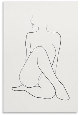 Abstraktes Poster, Körperzeichnung, Umriss, Wandposter, Wandkunst, Körperumriss, Heimtextilien, Wohnaccessoires, Wandposter, Frauenkörper, Poster, Schlafzimmer, Dekoration, Landschaft, Büro,