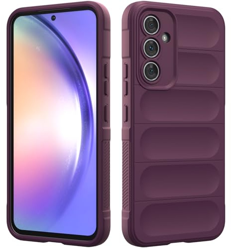 RIIMUHIR Silicone Case for Samsung Galaxy A54, Silky-Soft Touch Cover, Anti-Scratch Phone Case with Microfiber Lining, Shockproof Full Body Protective Case with Camera Protection (Dark Violet)