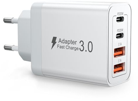 Chargeur USB C 40W Multiport Rapide, Prise USB Chargeur, Adaptateur Secteur pour Téléphones, Bloc Chargeur Compatible iPhone, Samsung, iPad, Appareils Android – Compact, Sécurisé, Idéal pour Voyage