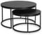 MEBEL ELITE Couchtisch 2er Set Rund – Wohnzimmertisch Schwarz – Sofatisch mit Metallgestell – Tische für Wohnzimmer und Büro 60 cm/80 cm – Pflegeleichter und Schmutzabweisender