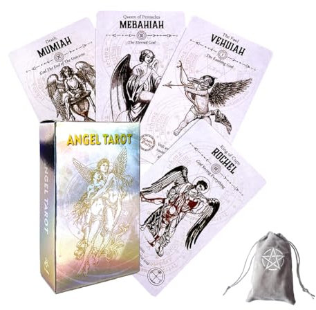 Genérico Cartas De Tarot De Angel,Angel Tarot Cards,with Bag,Party Game,Juguetes de adivinación