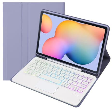 TSATAULE Keyboard Case for Samsung Galaxy Tab A8 10.5'' 2022 (SM-X200/X205/X207), Backlit Detachable Wireless Keyboard with Touchpad,Purple