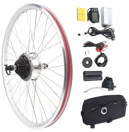 36V 250/350W Ebike Umbausatz,26 Zoll Hinterrad Umbausatz Kit,Brushless Toothed Motor,Elektrofahrrad Umbausatz Ebike Conversion Kit mit LCD Display,Controller,PAS,Daumen Drehknopf (26 Zoll 350W)