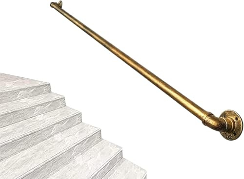Treppengeländer Handlauf Für Den Innenbereich Im Freien Messing Treppengeländer Handläufe Treppengeländer Halterungen Haltegriff Stange Wandhalterung Kit Schmiedeeisen Balustrade, 14Ft/420Cm