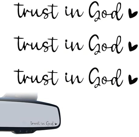 Ruispeed 3er Set „Trust in God“ Rückspiegelaufkleber – Vinyl Autoaufkleber für Spiegel und Fenster, Inspirierende Autodeko für Frauen zur Innenraumgestaltung