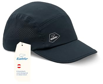 Eisbär Strato 5 Panel Sport Cap Herren & Damen Laufkappe Kühleffekt | Sportkappe, Lauf Kappe, Lauf Cap, Running Cap, kühlend, atmungsaktiv, leicht, dünn, Schweiß ableitend, faltbar