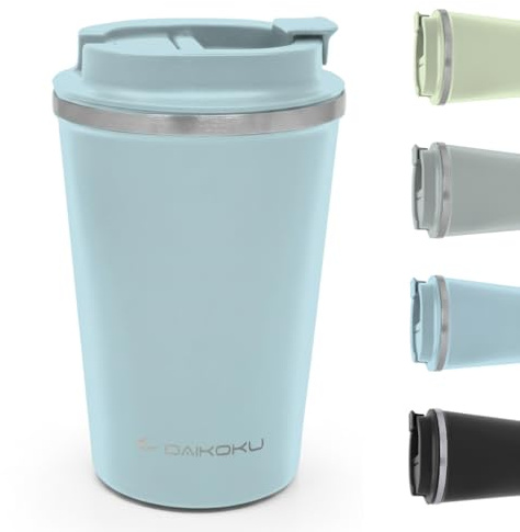 Borraccia termica ermetica da 350 ml in acciaio inossidabile | Tappo a vite antigoccia e a tenuta stagna | Doppia parete isolante senza BPA | Bevande fredde per 12 ore e calde per 5 ore | Colore Blu
