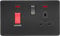 Knightsbridge SFR8333NMBB Screwless 45A DP 13A Switched Socket with neons Insert, 230 V, Matt Black