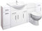 VeeBath Linx 2000mm Bathroom Vanity Unit Cabinet Combination Set with Storage and WC Toilet Unit, Pan and Cistern