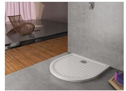 HOESCH Hoesch Halbrund/Vorwand-Duschwanne MUNA mit Antirutsch 1000 x 1000 x 30 mm weiß