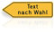 Betriebsausstattung24 Wegweiser-Schild - Mit Wunschprägung - 60,0 x 25,0 cm - In Pfeilform - Linksweisend - Ecken abgerundet - Aluminium - Gelb