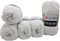 5 x 100g Strickwolle YarnArt Eco Cotton mit 85% Baumwolle, 500 Gramm Wolle einfarbig (weiß 760)