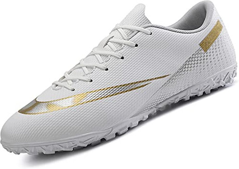 VTASQ Fussballschuhe Kinder Fußballschuhe Jungen Low Top Professional Athletics Trainingsschuhe Outdoor Sportschueh Teens Football Schuhe für Unisex-Kinder Weiß 39EU