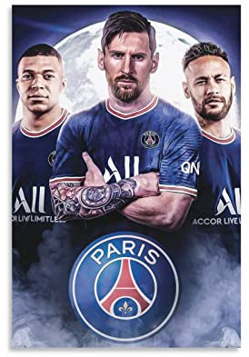 Messi Neymar Mbappe-Poster auf Leinwand, Kunstposter und Wandkunst, modernes Familien-Schlafzimmer, Dekor-Poster, 50 x 75 cm