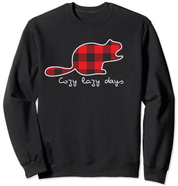 Cozy Lazy Beaver Plaid Holzfäller Love Fall Hygge Christmas Sweatshirt