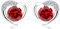Silver Stud Earrings for Women, Stud Earrings Red Cubic Zirconia Heart Studs│Dainty Earrings Jewellery Gifts for Girls