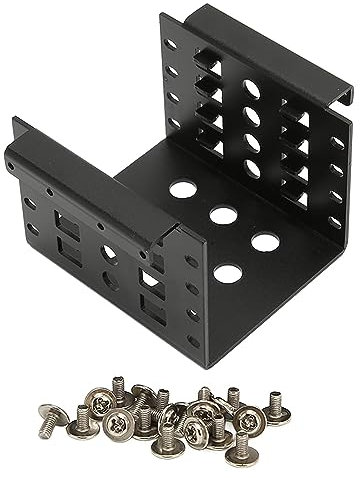 Bastidor de montaje de disco duro de 2,5 pulgadas, jaula de disco duro de 2,5 pulgadas de alta dureza de diseño hueco, soportes y puerto IDE, para SSD de disco duro IDE de 2,5 pulgadas plateado(Negro)