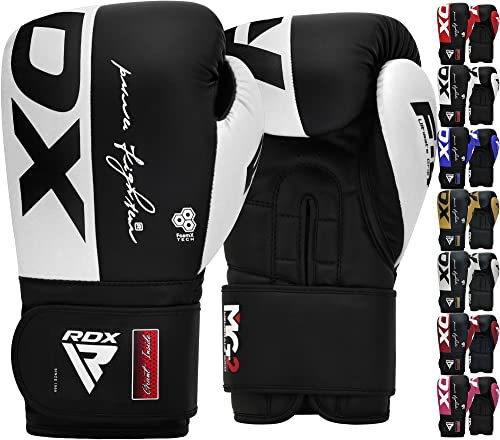 RDX Boxhandschuhe für Training und Muay Thai, Handschuhe aus Maya-Hide, Leder, für Sparring, Kickboxen, Boxsäcke, Wettkampf, Handschuhe, Männer, Frauen, Fitnessstudio, Training 8 10 12 14 16 OZ