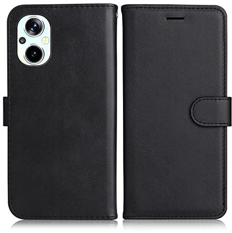 DENDICO Coque pour Oppo Reno 8 Lite 5G / Oppo Reno 7 Lite 5G / Oppo A96 5G, PU en Cuir Coque Portefeuille Étui Housse, Design Classique TPU Coque pour Oppo Reno 8 Lite 5G / Oppo A96 5G, Noir