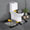 OTRAHCSD 3-teiliges Badematten-Set, schwarze Eule Badteppich, Badematte + Konturmatte + WC-Deckelbezug mit rutschfester selbstklebender Unterseite