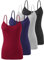 Vislivin Women's Basic Solid Camisole Adjustable Spaghetti Strap Tank Top Black/Gray/Dark Blue/Wine Red-1 XL