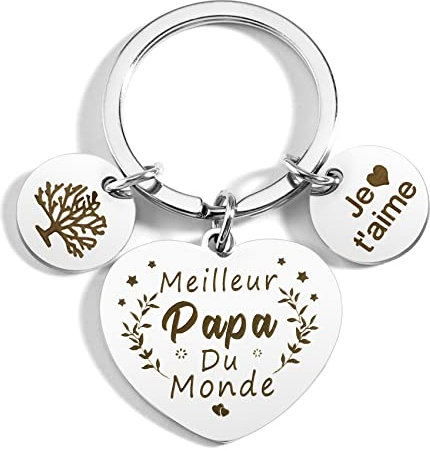 ZKIUOA Cadeau Noël Homme Original Utile Porte-Clef Personnalisé Père Cadeaux Fête des Pères