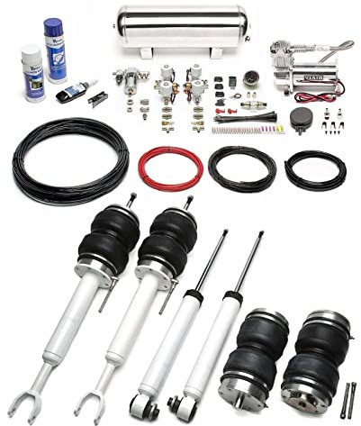 TA Technix Luftfahrwerk mit Gutachten Air-Ride inkl. Kompressor-Kit Lufterzeugungskit für A6 Allrad Typ 4F LFAU08-LFKIT1S / LFAU08-LFKIT1 (silber)