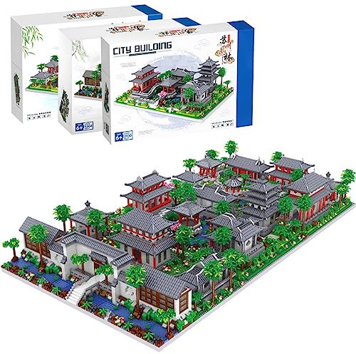 Auspcers Blocs de Construction d'architecture Chinoise, Chinois Suzhou Classique Jardin Bloc De Construction, Mini Blocs d'architecture Chinois célèbres, Cadeaux pour Enfants Et Adultes(3-in-1)
