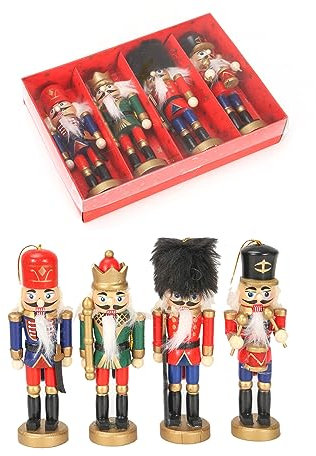 KieTeiiK Nussknacker-Figuren, Weihnachts-Nussknacker aus Holz, Soldaten mit Schlinge, 11,9 cm Nussknacker, Puppenspielzeug, Nussknacker, Weihnachtsbaumschmuck für Tischdekoration, Geschenk