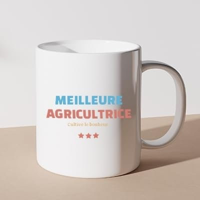 CADEAUX.COM - Mug Personnalisable - Meilleure Agricultrice- Mug Céramique - Tasse Classique Personnalisable - Résiste Au Micro Ondes et Lave Vaisselle - Idée Cadeau Original- Cadeau Homme, Femme