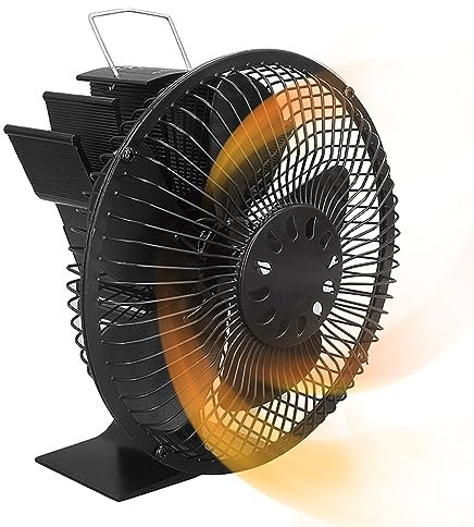 GaRcan Holzofenventilator, Nicht elektrische 5-Blatt-Ofenventilatoren, wärmebetriebener Kaminventilator, Kaminventilator, langlebig, leise Motoren, Ofenbrennerventilator für Holz, Holzofe