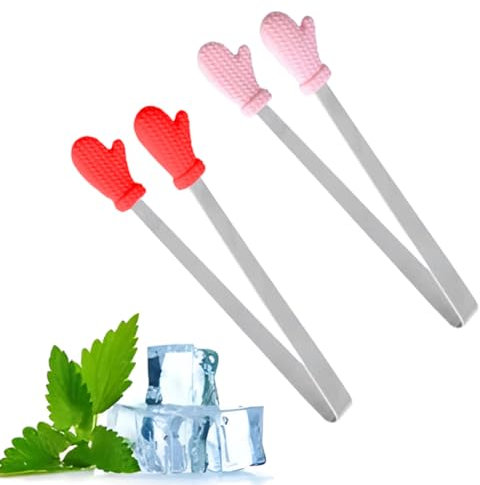 EBHO 2 Pièces Mini Pince à Sucre en Silicone, Pince a Glacon, pour Sucre, glaçons, Bonbons, café, Seau à Glace, Bar