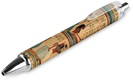 Zltegako Druckkugelschreiber im antiken Ägypten mit Hieroglyphen-Druck, Pharao, schwarze Tinte, Kugelschreiber, Arbeitsstifte für Männer und Frauen, 1 Stück