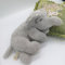 CHINOCO Kuscheltier Elepfant super weiche liegende schlafende Plüschtier Stofftier zum Kuscheln, Spielen verschenken. Grau/ L20cm