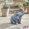 Festive Lights Fontaine solaire Jumbo 50 cm en forme de tronc en cascade, polyrésine gris fumé, certifié IP44, décoration de jardin extérieure – Panneau extérieur, flux tranquille, respectueux de la