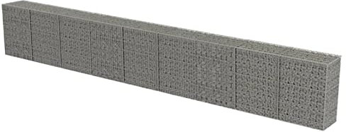 Homgoday Gabion Mur avec couvercles, panier gabion pour extérieur, jardin, terrasse et bordure de jardinière en pierre, clôture en acier galvanisé, 900 x 50 x 100 cm