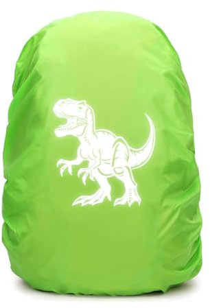 Capaneus Dinosaurier Regenschutz Schulranzen, Step by Step Regenschutz, Reflektierender Rucksack Überzug Regenschutz, Schultaschenhülle mit Dinosaurier für Jungen Mädchen Schulanfänger