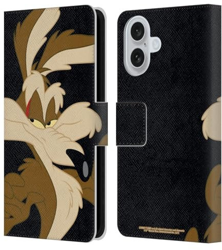 Head Case Designs Officially Licensed Looney Tunes Wile E. Coyote Characters Leather Wallet Case Compatible With Apple iPhone 16