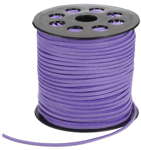 PATIKIL 100 Iarde x 2.6mm Cordino Finta Pelle Scamosciata, Cordino Pelle per Braccialetti, Collane, Perline, Fai da Te, Blu Viola